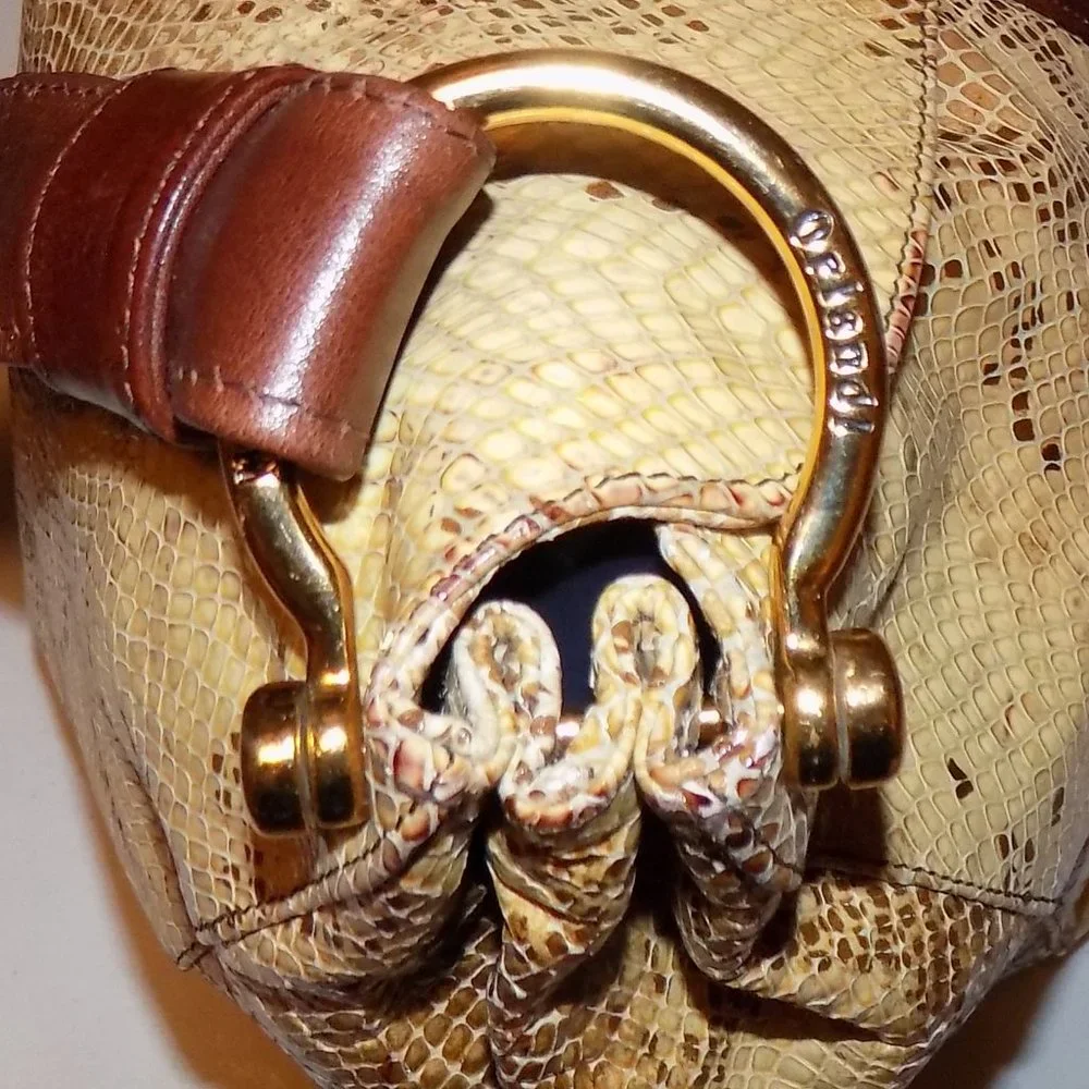 Marino Orlandi bucket bag snake embossed leather Italy - Picture 12 of 16